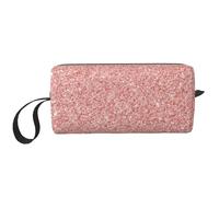 Or Rose Paillettes Roses, Trousse de Maquillage Trousse à cosmétiques Trousse de Toilette de Voyage Portable Pochette de Maquillage