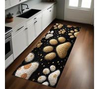 Or Tapis de Cuisine Patte de Chat Lavable Doux Polyester 50 x 150 cm Tapis d’Entrée Absorbant Passage Couloir Facile à Nettoyer
