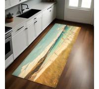 Or Tapis de Cuisine Plages côtières et prairies Antidérapant 50 x 80 cm Devant Évier Anti-Salissures Lavable Cuisine Buanderie Entrée Couloir