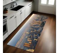 Or Tapis de Cuisine Vue aérienne de l'architecture de Dubaï Long Lavable Antidérapant Antifatigue Devant Évier Décoration Paillasson 40 x 120 cm