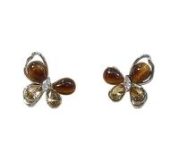 Or ton papillon boucles d'oreilles, rétro marron et cristal incrusté stéréoscopique oreille ornements pour femmes avec luxe Vintage Vibe