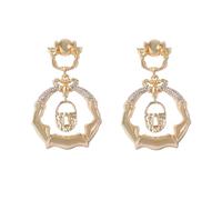 Or-ton serrure Drop boucles d'oreilles cristal-incrusté déclaration Dangle boucles d'oreilles Glamour Party bijoux appropriés pour les fêtes, le travail et la vie quotidienne