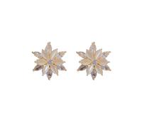 Or-Tone Zircon & oeil de chat fleur Stud boucles d'oreilles-mousseux déclaration bijoux pour un usage quotidien