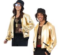 Or Veste Aviateur Femmes Hommes 1990s Rap Rappeur Pop Star Déguisement 90s