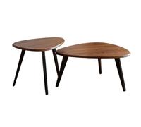 oR3sB4jE Table Basse Ensemble de Table Basse gigogne en Bois Forme Larme, Pieds Coniques, Design Moderne du Milieu siècle Étagère de Rangement
