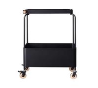 oR3sB4jE Table Basse Petit Chariot de Rangement à roulettes for Salon, Table d'appoint Mobile for canapé, étagère rétro for collations Étagère de Rangement(Noir)