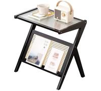 oR3sB4jE Table Basse Petite Table Basse avec Rangement for thé Mobile for Salons, Design Moderne et Minimaliste for Services à Service Étagère de Rangement(Noir,55cm)