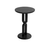 oR3sB4jE Table Basse Petite Table d'appoint en Bois Massif for Le Salon Mini Ronde Parfaite for canapé ou la Chambre, Design Compact et Portable Étagère de Rangement(Noir)