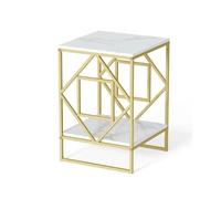 oR3sB4jE Table Basse Table Basse en marbre for Salon, Bureau, canapé, à Cadre doré Étagère de Rangement