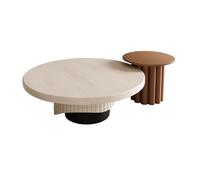 oR3sB4jE Table Basse Table Basse Ronde créative en Bois Massif à thé Minimaliste Moderne, Design de Luxe léger for Le Salon Étagère de Rangement(Bruin)