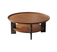oR3sB4jE Table Basse Table Basse Ronde en Bois avec étagère inférieure Salon Moderne du Milieu siècle Étagère de Rangement