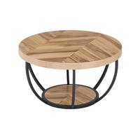 oR3sB4jE Table Basse Table d'appoint de canapé avec Cadre en métal et Table Bois Massif for Bureau, café, Bar Étagère de Rangement