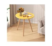 oR3sB4jE Table Basse Table d'appoint de canapé en Bois for Salon, réception, Balcon, Table à Manger Ronde décontractée Étagère de Rangement(Yellow,Grand)