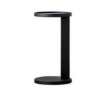 oR3sB4jE Table Basse Table d'appoint en Forme de C, Table métal for canapé et lit, Basse Ronde Étagère de Rangement(Noir)