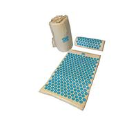 OR8 Wellness Ensemble tapis d'acupression et oreiller pour soulager la douleur, soulager le stress et la relaxation pour douleurs du dos et du cou, tapis de massage avec sac de transport Bleu