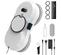 Orabuth Robot Nettoyeur Vitre, 5600 Pa D'aspiration,Robot Laveur de Vitre Automatique, Système de Sécurité, Navigation Intelligente, Télécommandé, pour Toutes Les Surfaces Lisses, avec 6 Chiffons