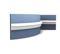 Cimaise Corniche Moulure flexible Décoration de stuc Orac Decor P8030F LUXXUS Profil décoratif du mur 2 m blanc