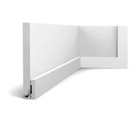Orac Plinthe SX162-RAL9003 SQUARE 200 cm x 1 cm x 4 cm Polystyrène extrudé (HDPS) prépeinte en blanc (RAL 9003)