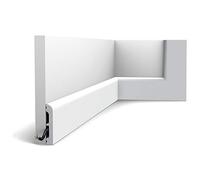 Plinthe Orac Decor SX183-RAL9003 AXXENT CASCADE Plinthe Cimaise Moulure décorative prépeinte design moderne blanc de sécurité 2 m