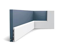 Orac Plinthe SX184 CASCADE Polystyrène extrudé (HDPS) lisse arrondi avec passage de câble prétraité