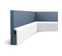 Orac Decor Plinthe SX185 200 x 2,5 x 12 cm Polystyrène extrudé (HDPS) arrondie, passage câble