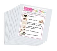 ORACAL 651 Lot de 10 feuilles de vinyle adhésif blanc brillant pour Cricut, Silhouette, Cameo, découpeurs, imprimantes et décalcomanies 30,5 x 30,5 cm