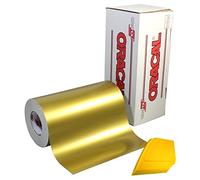 Oracal 751 Rouleau de vinyle de qualité supérieure à long terme pour cutter et traceur avec raclette Jaune 30,5 x 3 m 12" x 10' doré métallique