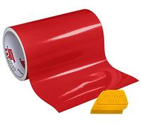 Oracal 751 Rouleau de vinyle de qualité supérieure pour travaux manuels d'intérieur et d'extérieur pour cutter et traceur avec raclette jaune rigide Rouge brillant 30,5 cm x 1,8 m