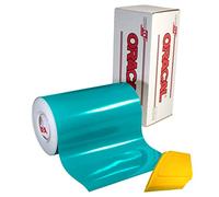 Oracal 751 Rouleau de vinyle pour travaux manuels d'intérieur et d'extérieur avec raclette Jaune 30,5 x 1,8 m 12" x 6' Turquoise brillante.