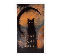 Oracle Cards - Jeu de cartes de jeu en anglais « Haunted Cat Tarot », 10,5 x 7 x 3 cm, thème magique mystique, ensemble de fortune standard, idéal pour les fêtes, les rassemblements, l'utilisation de