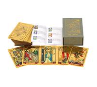 Oracle Cards Lot de 78 cartes de tarot de luxe en feuille d'or avec guide de 36 pages en PVC imperméable et anti-plis
