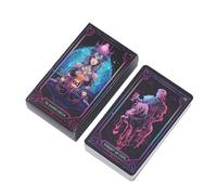 Oracle Deck Cards - 78 Pieces Inspired Neon Tarot Deck | English Divination Card Game for Beginners & Collectors, Spiritual Fortune Telling Tools for Meditation Holiday Party Gift Adults Friends