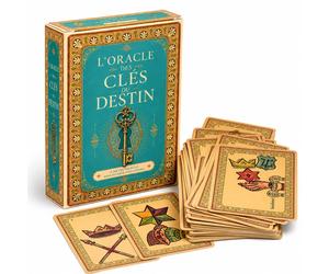 Oracle des Clés du Destin, jeu de 53 cartes oracles symboliques avec guide intuitif, style vintage français, jeu de divination pour la guidance spirituelle, la méditation, la réflexion quotidienne, la