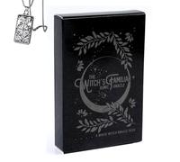 Oracle runique familier de la sorcière - Deck de Poche pour débutants avec Collier - Design Magique, Facile à Utiliser