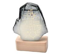 Oracle Storm Bouteille en verre avec base en bois de hêtre et borosilicate Motif créatif H 85 x 30 x 124 mm