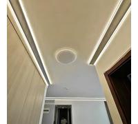 Oracra Corniche Plafond Corniche Lumineuse Indirecte pour Éclairage Mural et Plafond, Diffuseur pour Bande LED, Moulure Décorative Double Profil avec Raccord d'angle(39ft(12 m))