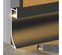 Oracra Corniche Plafond Plinthe LED en Aluminium Noir Mat, Plinthe Encastrée pour Éclairage LED pour Salon/cinéma, Cache-diffuseur pour Rail LED pour Rubans LED(8ft(2.5 m))