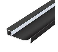 Oracra Corniche Plafond Plinthes Lumineuses LED en Aluminium, Profilé Lumineux pour Éclairage Linéaire, Rail Diffuseur Indirect pour Éclairage au Sol pour Cuisine/Chambre(Matte Black,6.6ft(2 m))
