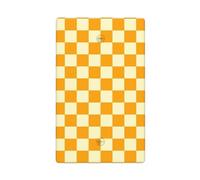 Orage et beige motif damier simple à bascule, plaque murale vierge pour interrupteur décoratif 1 gang pour cuisine, salle de bain, taille 11,4 x 7 cm