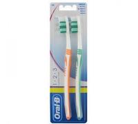 Oral-B 1-2-3 classique Soins Medium Brosse à dents manuelle - Lot de 2 (Coloris aléatoire)