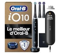Oral-B Brosse à Dents Electrique iO 10 avec Brossette de Rechange, Noire - 7 Modes de Brossage dont Blancheur et Soin des Gencives, Capteur de Pression, Batterie Rechargeable, Guidage IA, Etui