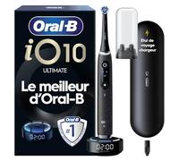 Oral-B Brosse à Dents Electrique iO 10, Brossette de Rechange, Noire- 7 Modes dont Blancheur et Soin des Gencives, Capteur de Pression, Batterie Rechargeable, Coach de Brossage, Etui