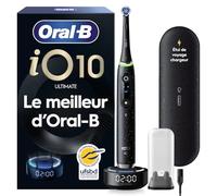 Oral-B iO10 Brosse à Dents Électrique Black - 7 Modes de Brossage dont Blancheur et Soin des Gencives, Capteur de Pression, Batterie Rechargeable, Coach de Brossage, Etui de Voyage Chargeur
