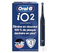 Oral-B Brosse à Dents Electrique iO 2 avec 1 Brossette de Rechange, Bleue - 3 Modes de Brossage dont Douceur, Capteur de Pression sur les Gencives, Batterie Rechargeable, Silencieuse