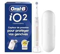 Oral-B Brosse à dents électrique iO 2 3 modes silencieux, capteur de pression, brossette, étui, rose