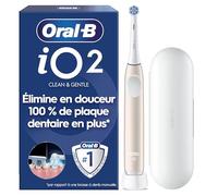 Oral-B Brosse à dents électrique iO 2 3 modes silencieux, capteur de pression, brossette, étui, rose