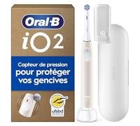 Oral-B Brosse à Dents Electrique iO 2 avec 1 Brossette de Rechange, Rose - 3 Modes de Brossage Silencieux dont Douceur, Capteur de Pression sur les Gencives, Batterie Rechargeable, Etui