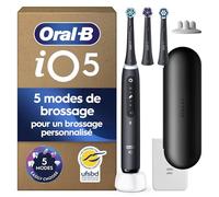 Oral-B Brosse à Dents Electrique iO 5 avec 3 Brossettes de Rechange, Noire