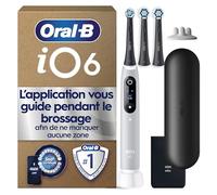 Oral-B Brosse à Dents Electrique iO 6, 3 Brossettes de Rechange, Grise - 5 Modes de Brossage dont Blancheur et Soin des Gencives, Capteur de Pression, Batterie Rechargeable, Ecran Interactif, Etui