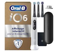Oral-B Brosse à Dents Electrique iO 6, 3 Brossettes de Rechange, Grise - 5 Modes de Brossage dont Blancheur et Soin des Gencives, Capteur de Pression, Batterie Rechargeable, Etui, en Carton